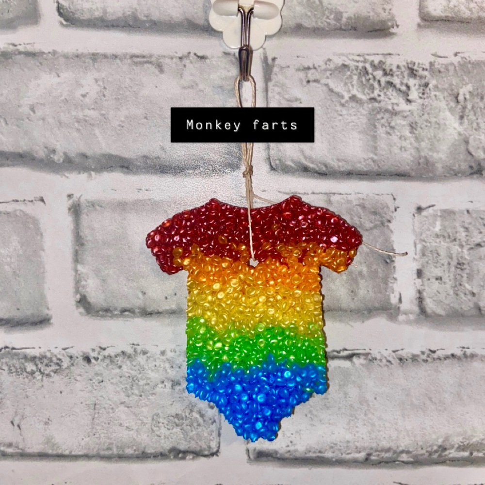 Rainbow baby car freshie